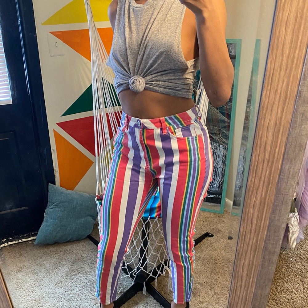 Multi Striped Jeans Size M/L